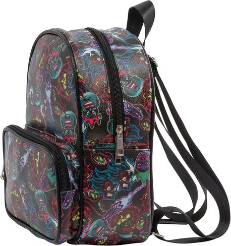 Disney Villains Mini Backpack with Allover Print & Molded Vixen Dangle, 10.5 Inches, Adjustable Straps, Faux Leather in Saudi Arabia