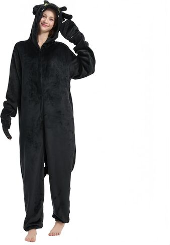 Zyrah Snug Fit Unisex Adult Animal Onesie Pajamas, Flannel Cosplay Animal One Piece Halloween Costume Sleepwear Homewear in Saudi Arabia