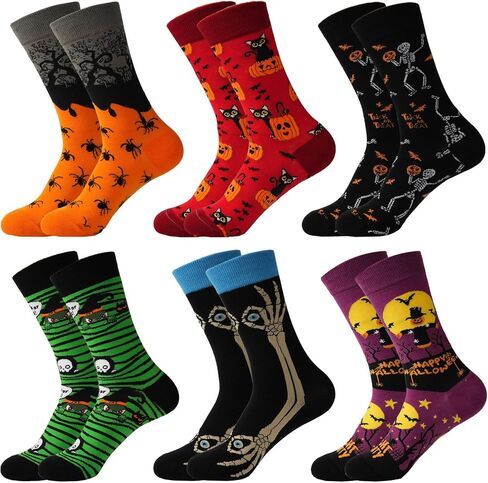 JaosWish Halloween Socks for Women,Funny Dress Cat Sock Fun Crazy Crew Fall Pumpkin Socks in Saudi Arabia