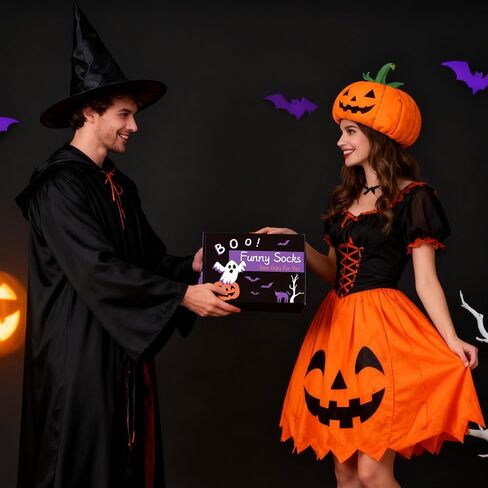 JaosWish Halloween Socks for Women,Funny Dress Cat Sock Fun Crazy Crew Fall Pumpkin Socks in Saudi Arabia