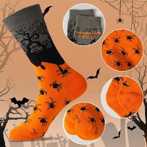 JaosWish Halloween Socks for Women,Funny Dress Cat Sock Fun Crazy Crew Fall Pumpkin Socks in Saudi Arabia