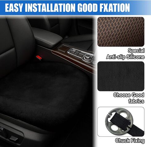Sheepskin Car Seat Cushion, Soft Faux Fur Auto Seat Cover, Breathable Comfort Seat Protector Pad, Fluffy Non-Slip Winter Driver Seat Cover for Car, Truck, Office, Home Decoration (Beige) in Saudi Arabia