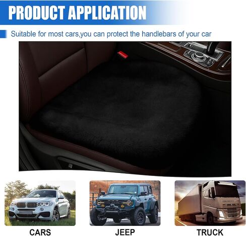 Sheepskin Car Seat Cushion, Soft Faux Fur Auto Seat Cover, Breathable Comfort Seat Protector Pad, Fluffy Non-Slip Winter Driver Seat Cover for Car, Truck, Office, Home Decoration (Beige) in Saudi Arabia