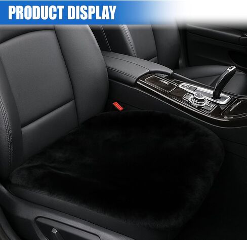 Sheepskin Car Seat Cushion, Soft Faux Fur Auto Seat Cover, Breathable Comfort Seat Protector Pad, Fluffy Non-Slip Winter Driver Seat Cover for Car, Truck, Office, Home Decoration (Beige) in Saudi Arabia