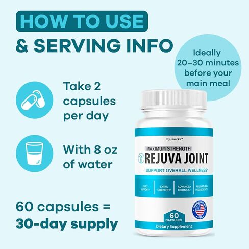 (2 Pack) Rejuva Joint - Official RejuvaJoint Supplement Pills Advanced Formula Maximum Strength Support, Natural Rejuv Capsules For Overall Health & Wellness Supports Review, 120 Capsules For 2 Months in Saudi Arabia