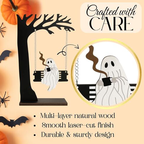Spooky Home Decor, Cute Halloween Ghost Swing Decorations, Gothic Fall Decor for Window & Kitchen, for Women, Indoor Outdoor Party Decor in Saudi Arabia
