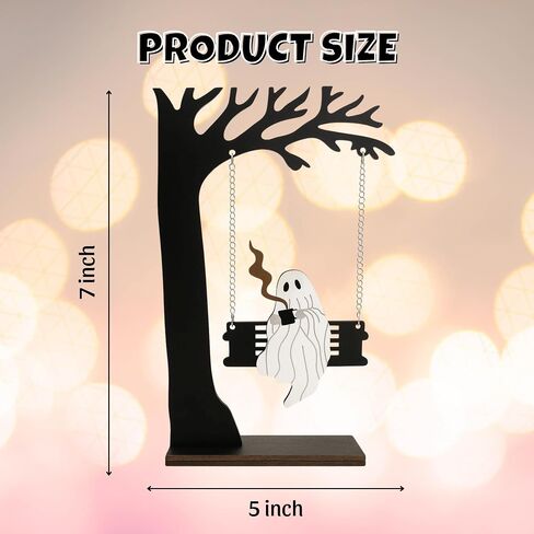 Spooky Home Decor, Cute Halloween Ghost Swing Decorations, Gothic Fall Decor for Window & Kitchen, for Women, Indoor Outdoor Party Decor in Saudi Arabia