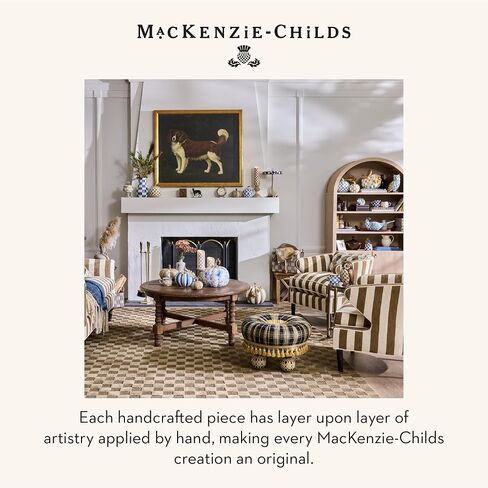 MACKENZIE-CHILDS تمثال بومة من الراتنج، ديكور فريد للمنزل والمكتب على شكل حيوانات، خريف ملكي in Kuwait