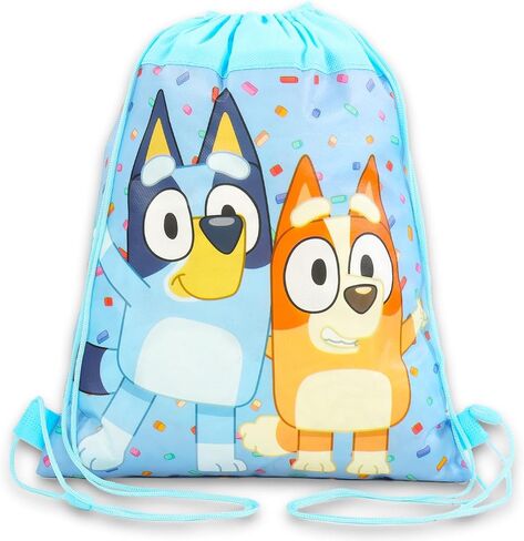 Bluey Party Favor Bags Set - Bundle with 6 Cinch Bags for Kids Plus Stickers, More | Bluey and Bingo Birthday Party Supplies for Kids, Boys, Girls in Saudi Arabia