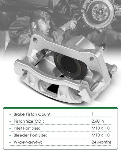 Front Disc Brake Caliper Assembly with Bracket Fit for:-Dodge Grand Caravan Nitro, for:-Jeep Liberty Wrangler, for:-Chrysler Town & Country 3.6L 3.7L 3.8L 4.0L 18-B5044, 18-B5045 (2) in Saudi Arabia