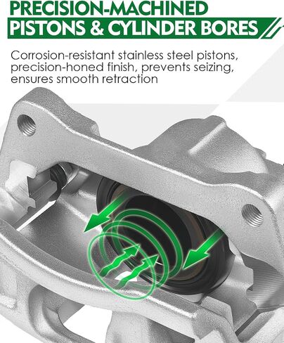 Front Disc Brake Caliper Assembly with Bracket Fit for:-Dodge Grand Caravan Nitro, for:-Jeep Liberty Wrangler, for:-Chrysler Town & Country 3.6L 3.7L 3.8L 4.0L 18-B5044, 18-B5045 (2) in Saudi Arabia