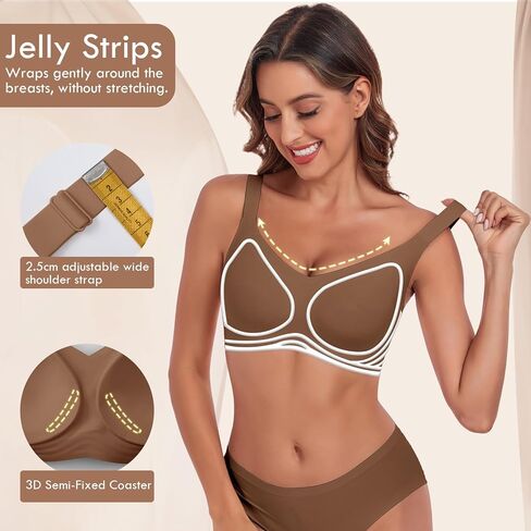Womens Seamless Wireless Bras No Underwire V Neck Support Bras Full Coverage Push Up Bralette Comfortale Everyday Tshirt Bra in Saudi Arabia