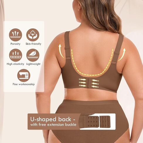 Womens Seamless Wireless Bras No Underwire V Neck Support Bras Full Coverage Push Up Bralette Comfortale Everyday Tshirt Bra in Saudi Arabia