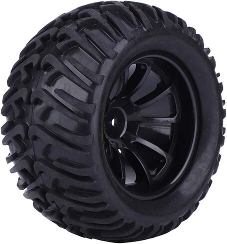 4PCS RC Tire, 125mm Plastic Wheel Rims Mesh Wheels V Type RC Car Tire Replacement for 1/10 Remote Control Car Model Tyre (Black) Car Model Accessory in Saudi Arabia