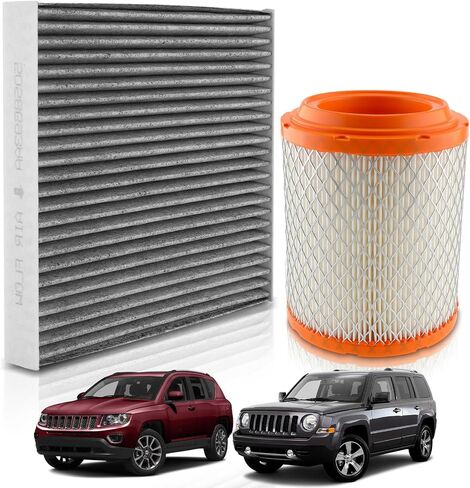 CA11048 Cabin and Engine Air Filter Fit for Jeep Compass Patriot 2.0L 2.4L 2011-2016 for Dodge Caliber 2.0L 2011-2012 Replace 4593914AB 5058693AA in Saudi Arabia