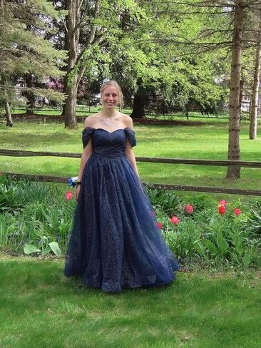 Off Shoulder Prom Dresses for Women Long Gliter Tulle A Line Formal Evenig Party Ball Gowns in Saudi Arabia