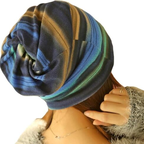 Unisex Stripe Print Multifunction Scarf Beanie Cap Casaul Outdoor Convertible Windproof Hats in Saudi Arabia