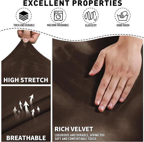 MAXIJIN Velvet 4 Piece Recliner Cover Stretch Plush Soft Cover for Chair Thick Soft Recliner Slipcover Separate Chair Cover with Side Pocket (Recliner, Gray) in Kuwait