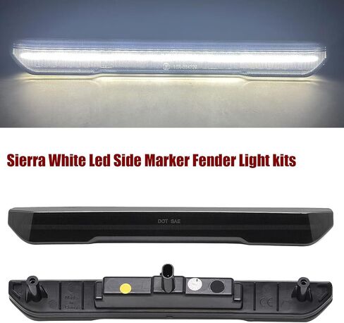 مصابيح LED للعلامات الجانبية متوافقة مع 2020-2024 GMC Sierra 2500 HD 3500 HD شاحنة بيك اب بيضاء أمامية وخلفية بيضاء عدسة مدخنة in Kuwait