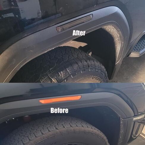 مصابيح LED للعلامات الجانبية متوافقة مع 2020-2024 GMC Sierra 2500 HD 3500 HD شاحنة بيك اب بيضاء أمامية وخلفية بيضاء عدسة مدخنة in Kuwait