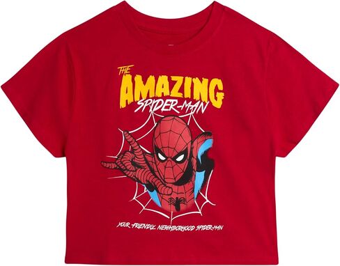 تي شيرت نسائي برسوم جرافيك من Marvel - تي شيرت قصير للأطفال بتصميم The Amazing Spider-Man Novelty - قمصان قصيرة مسامية للنساء (S-XL) in Saudi Arabia