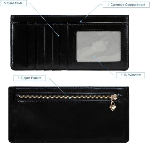 XEYOU Women Slim Rfid Blocking Credit Card Case حامل المحفظة البريدي ID Case Wallet Small Compact Leather Wallet Coin Wallet in Kuwait