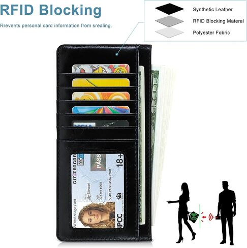 XEYOU Women Slim Rfid Blocking Credit Card Case حامل المحفظة البريدي ID Case Wallet Small Compact Leather Wallet Coin Wallet in Kuwait
