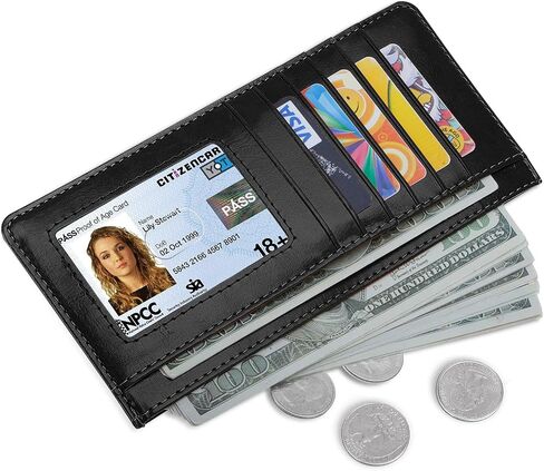XEYOU Women Slim Rfid Blocking Credit Card Case حامل المحفظة البريدي ID Case Wallet Small Compact Leather Wallet Coin Wallet in Kuwait
