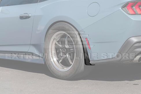 Replacement for 2024-Present Ford Mustang S650 Models | Performance XL Extended Package ABS Plastic Rear Fender Mud Flaps Splash Rock Guard Pair (Painted Matte Black) in Saudi Arabia