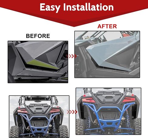 SAUTVS لوحة تقليم الباب السفلي من الفولاذ والعجلة الخلفية جيدًا لـ RZR PRO XP، وزخرفة الستارة السفلية للباب السفلي وواقي الطين الخلفي لملحقات Polaris RZR PRO XP 2020-2023 2024 in Saudi Arabia