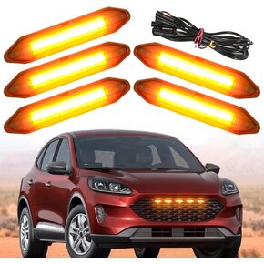 5PCS Front Grill Lights for Ford Escape Accessories 2022 2021 2020 LED Grille Insert Light Bar for S SE SEL Titanium (White) in Kuwait