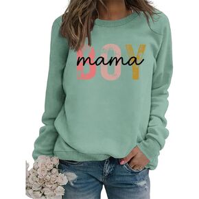 Boy Mama Sweatshirt Women Boy Mom Crewneck Long Sleeve Graphic Sweatshirts Funny Mama Shirts Pullover Tops in Saudi Arabia