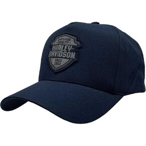 قبعة بيسبول Harley-Davidson الرجالية Shield H-D Patch Curved Bill Snapback - أزرق داكن in Kuwait
