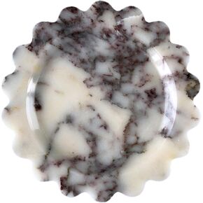 طبيعية - صينية رخامية محرك 7.5 بوصة ، صينية زخرفية مصنوعة يدويًا مع حافة الأسقلوب ، صينية تخزين للعداد ، خزانة ، الغرور ، المجوهرات ، ديكور الحمام المنزلي (Calacatta Viola) in Kuwait