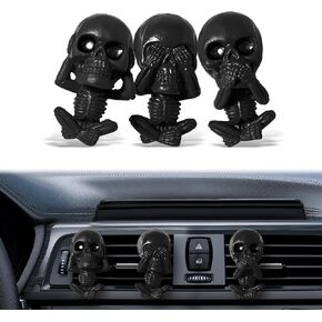 Skull Decor Halloween Car Air Freshener Vent Clips, Goth Decor Interior, Gothic Cool Decoration Horror Skeleton Dashboard Accessories Spooky, Cute Funny Gifts for Men Women in Saudi Arabia