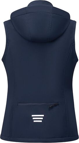 GGleaf Women's Hooded Softshell Vest Fleece Lined Windproof Zip Up Sleeveless Jacket Lightweight Coat for Running in Kuwait