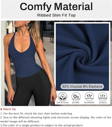 Womens Tank Tops Summer V Neck Workout Racerback Yoga Gym Ribbed Cotton Tank Tops in Kuwait