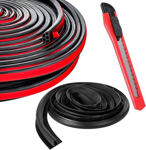 52.5Ft Car Door Rubber Seal Strip Double Layer Rubber self Adhesive 5 Hole Automotive Weather Stripping Self Adhesive Automotive Door Soundproofing Weather Stripping for Car Door Hood Tailgate in Saudi Arabia
