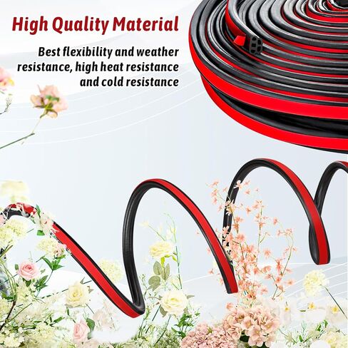 52.5Ft Car Door Rubber Seal Strip Double Layer Rubber self Adhesive 5 Hole Automotive Weather Stripping Self Adhesive Automotive Door Soundproofing Weather Stripping for Car Door Hood Tailgate in Saudi Arabia