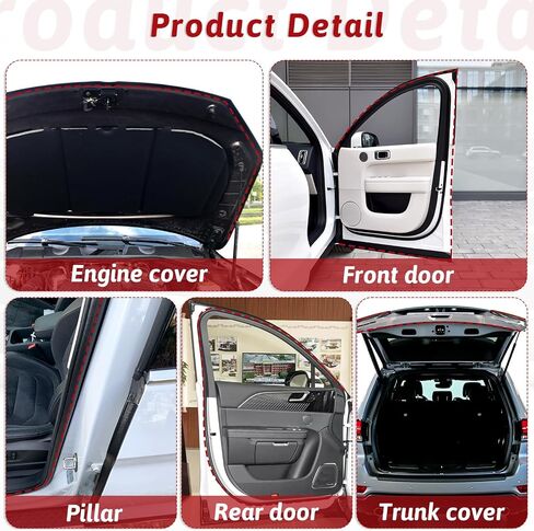 52.5Ft Car Door Rubber Seal Strip Double Layer Rubber self Adhesive 5 Hole Automotive Weather Stripping Self Adhesive Automotive Door Soundproofing Weather Stripping for Car Door Hood Tailgate in Saudi Arabia