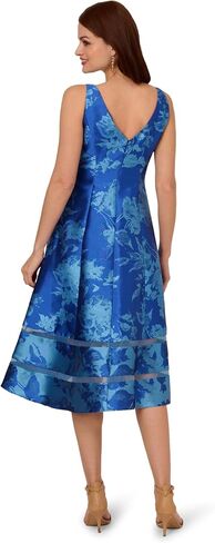 Adrianna Papell Women's Metallic Jacquard Midi Dress in Saudi Arabia