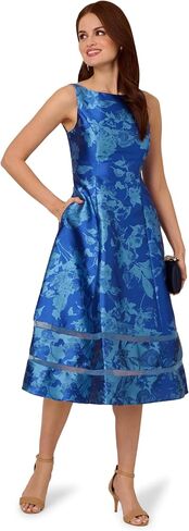 Adrianna Papell Women's Metallic Jacquard Midi Dress in Saudi Arabia