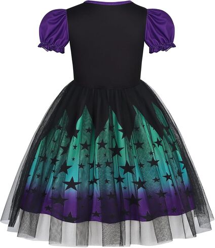 WonderBabeb Pirate Costume Kids Pumpkin Puff Sleeve Tulle Dress Witch Outfit Girls Halloween Dress Up Clothes in Kuwait