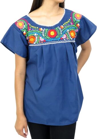 Artesanias FR Leos Mexican Imports Mexican Puebla Blouse in Kuwait