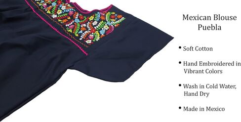 Artesanias FR Leos Mexican Imports Mexican Puebla Blouse in Kuwait