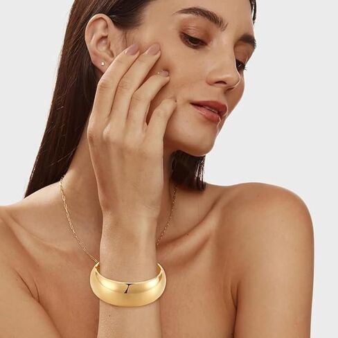 Gold/Silver Cuff Bangle Bracelets For Women Chunky Waterdrop Twisted Hinged Bangle Bracelets Minimalist Arm Cuff Bracelet Jewelry Gifts in Saudi Arabia