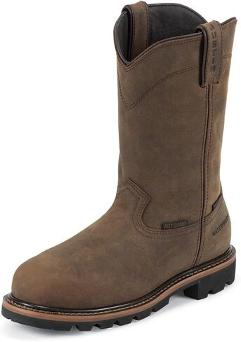 Justin Pulley 10" Waterproof Composite Toe Work Boots for Men - Durable, Slip-Resistant, Comfortable Safety Footwear in Saudi Arabia