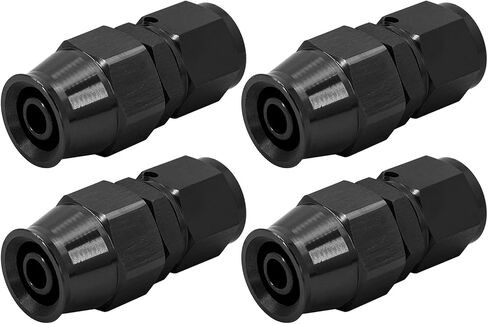 6AN PTFE Hose End Fitting Straight Swivel Only for PTFE Hose Aluminum Black 4PCS in Saudi Arabia