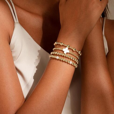 Chunky Gold Bracelets for Women Set 14k Plated Gold Bracelet Stack Trendy Dainty Adjustable Waterproof Bangles Jewelry Gifts in Saudi Arabia