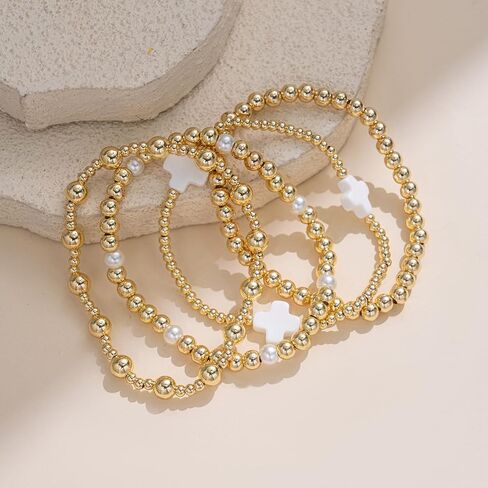 Chunky Gold Bracelets for Women Set 14k Plated Gold Bracelet Stack Trendy Dainty Adjustable Waterproof Bangles Jewelry Gifts in Saudi Arabia